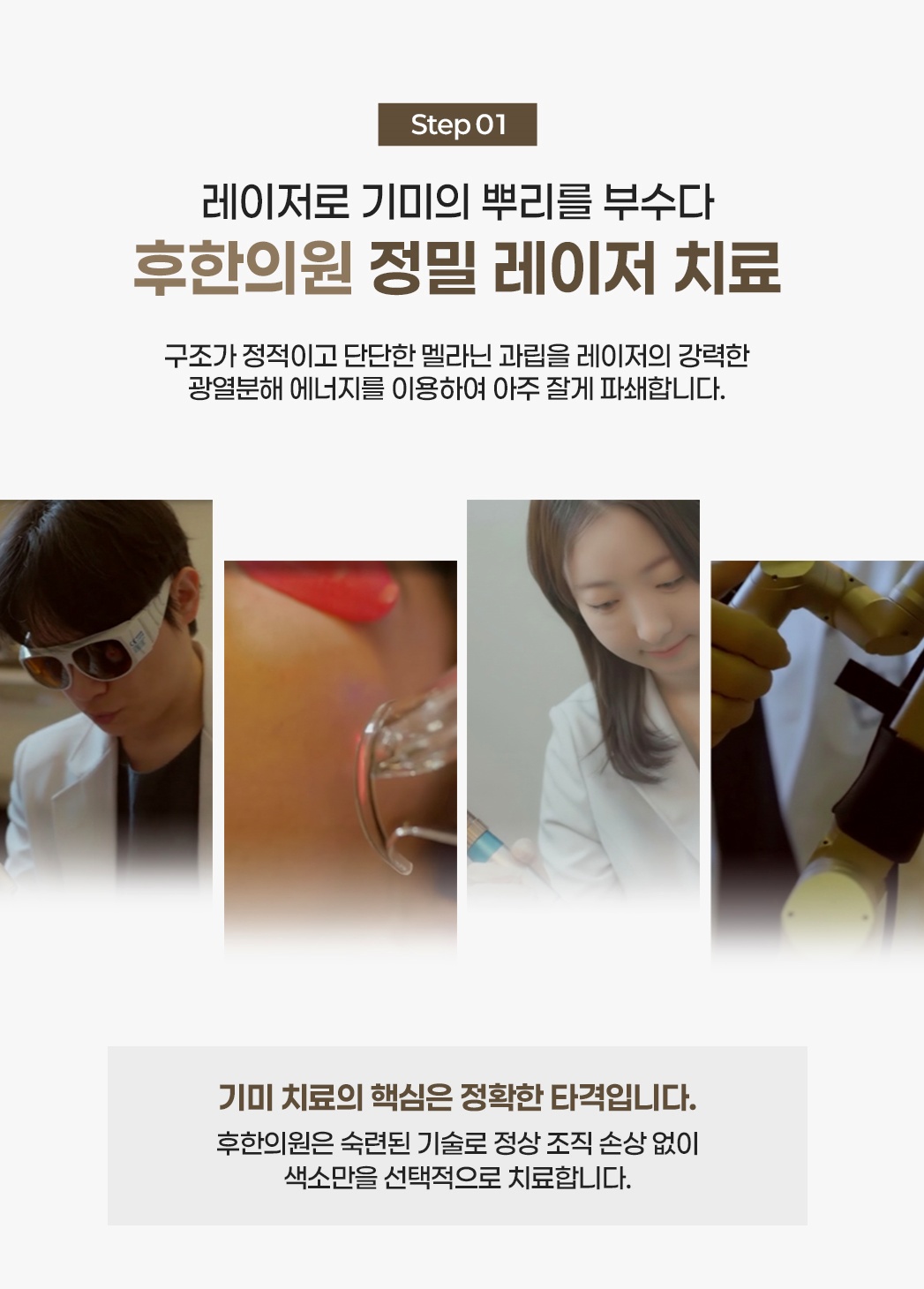 후한의원 정밀 레이저 치료, 광열분해로 멜라닌 파쇄하는 과정