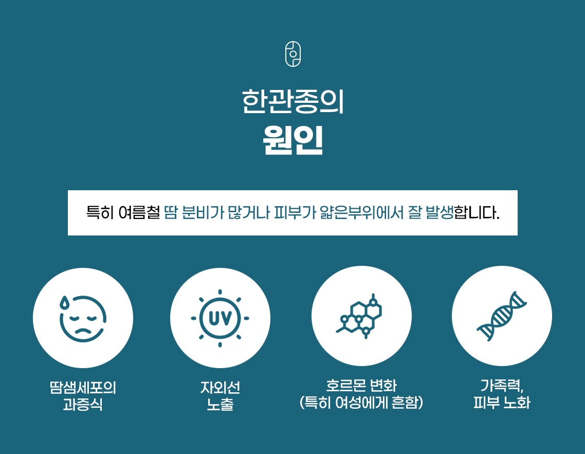 땀샘 과증식 및 자외선 등 한관종 발생 원인 4가지