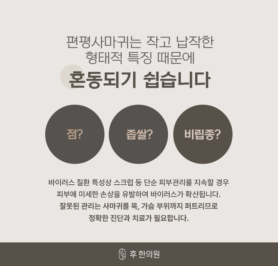 점·좁쌀·비립종과 혼동하기 쉬운 편평사마귀와 스크럽이 바이러스를 퍼뜨리는 이유
